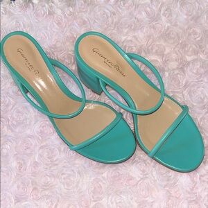 Gianvito Rossi Turquoise Strappy Heels